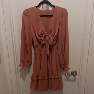 Elegant Women's Dress in Rust